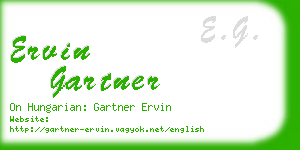 ervin gartner business card